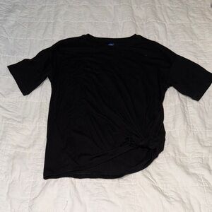Classic Black Kids' T-Shirt with Knot Accent